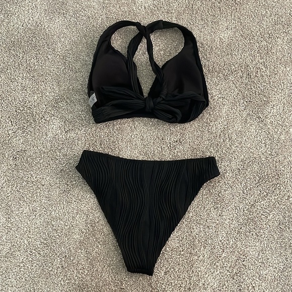 Shein Black Patterned Women's Swimwear Set - Picture 3 of 3